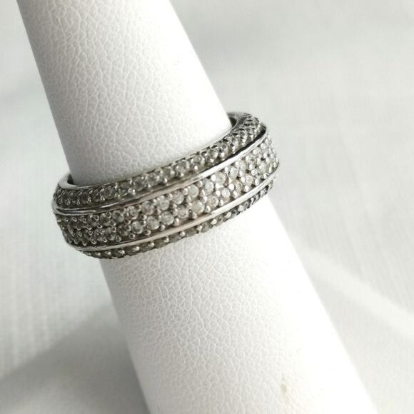 NEW sterling silver cz eternity band ring size 7 - Picture 2 of 7